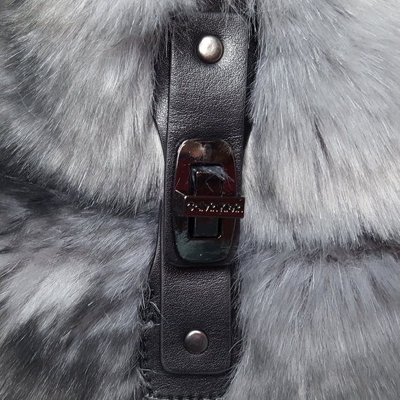 Calvin Klein Grey Faux Fur Cowl - Picture 5 of 5